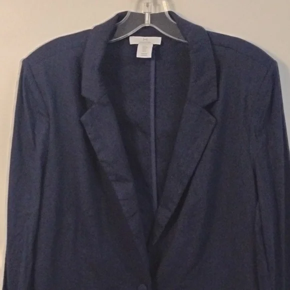 Halston Heritage Luxury Business Dark Acadamia Preppy Classic Dark Blue Blazer - Picture 3 of 16